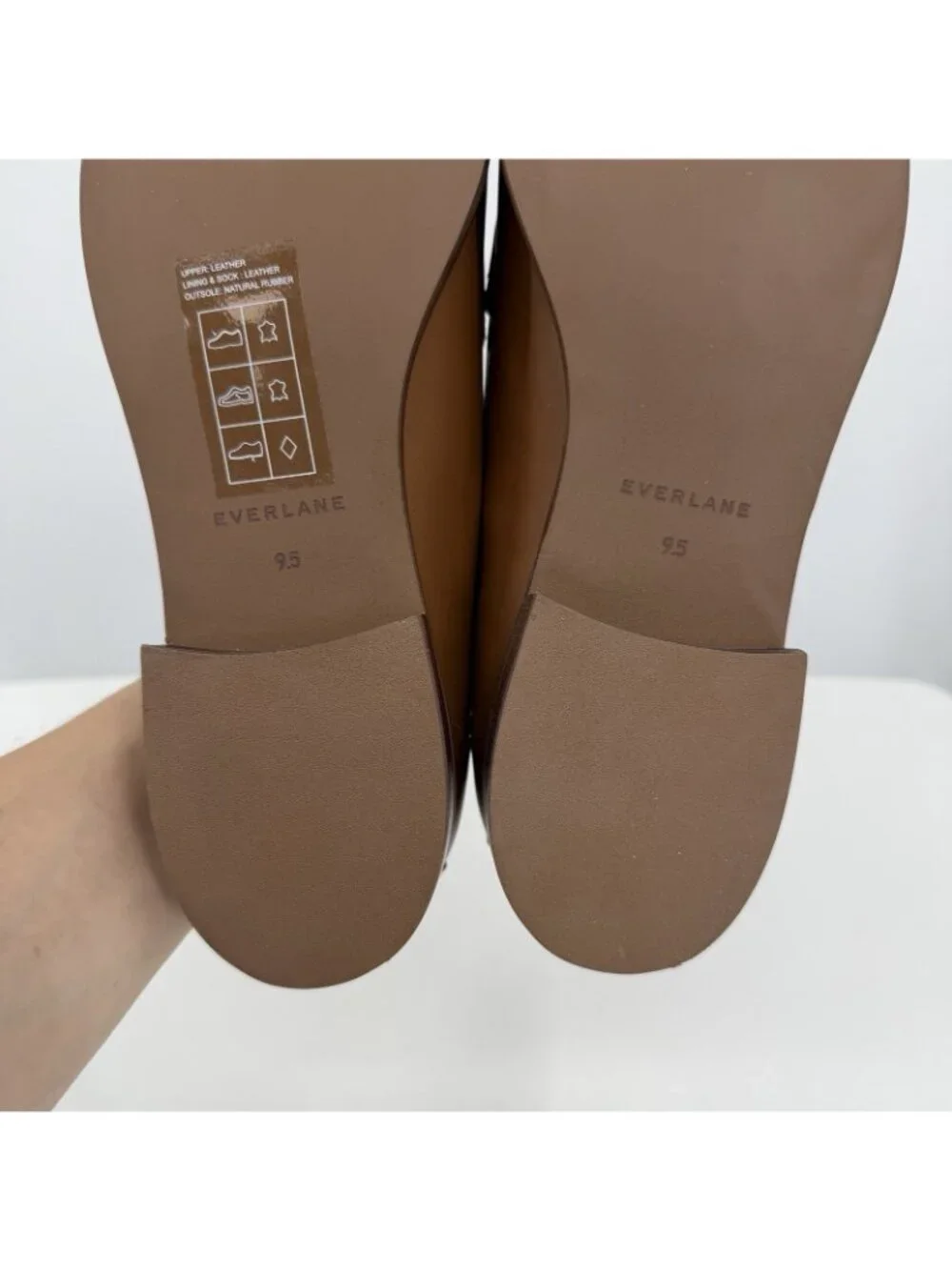 Everlane The Modern Loafer in Camel-Tan Leather sz 9.5 Stacked Heel Cushioned